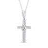 Thumbnail Image 2 of Diamond Accent Cross Necklace 10K White Gold 18&quot;