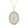 Thumbnail Image 1 of Diamond Our Lady of Guadalupe Oval Filigree Necklace 1/20 ct tw 10K Two-Tone Gold 18&quot;