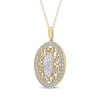 Thumbnail Image 2 of Diamond Our Lady of Guadalupe Oval Filigree Necklace 1/20 ct tw 10K Two-Tone Gold 18&quot;