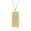 Thumbnail Image 1 of Diamond Cross Dog Tag Necklace 1/20 ct tw 10K Yellow Gold 18&quot;