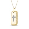 Thumbnail Image 2 of Diamond Cross Dog Tag Necklace 1/20 ct tw 10K Yellow Gold 18&quot;