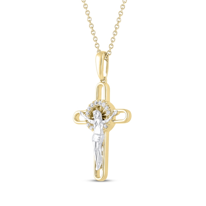 Main Image 2 of Diamond Accent Crucifix Necklace 14K Yellow Gold 18&quot;