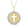 Thumbnail Image 1 of Diamond Medallion Cutout Cross Necklace 1/10 ct tw 14K Yellow Gold 18&quot;