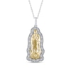 Thumbnail Image 1 of Diamond Our Lady of Guadalupe Silhouette Necklace 1/8 ct tw 14K Two-Tone Gold 18&quot;