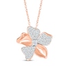 Thumbnail Image 1 of Diamond Flower Necklace 1/5 ct tw 10K Rose Gold 18&quot;