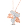 Thumbnail Image 2 of Diamond Flower Necklace 1/5 ct tw 10K Rose Gold 18&quot;