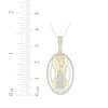 Thumbnail Image 2 of Diamond Our Lady of Guadalupe Openwork Oval Necklace 1/5 ct tw 10K Yellow Gold 18&quot;