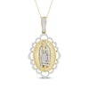 Thumbnail Image 1 of Diamond Our Lady of Guadalupe Scallop Frame Necklace 1/5 ct tw 10K Yellow Gold 18&quot;