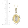 Thumbnail Image 2 of Diamond Our Lady of Guadalupe Scallop Frame Necklace 1/5 ct tw 10K Yellow Gold 18&quot;