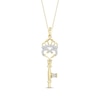 Thumbnail Image 0 of Diamond Key with Crown Necklace 1/10 ct tw 10K Yellow Gold 18"