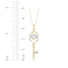 Thumbnail Image 1 of Diamond Key with Crown Necklace 1/10 ct tw 10K Yellow Gold 18"