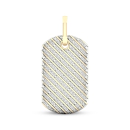 Diamond Dog Tag Charm 1/2 ct tw 10K Yellow Gold