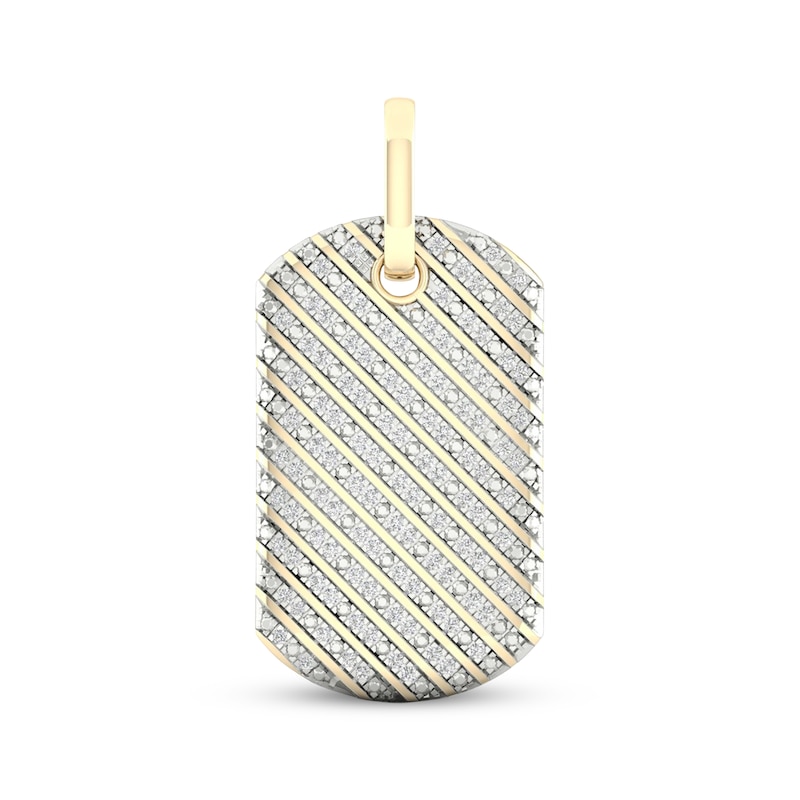 Main Image 1 of Diamond Dog Tag Charm 1/2 ct tw 10K Yellow Gold