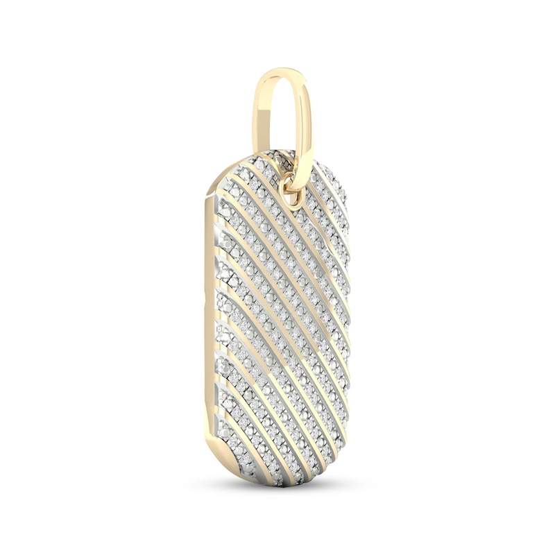 Main Image 2 of Diamond Dog Tag Charm 1/2 ct tw 10K Yellow Gold