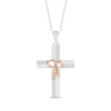 Thumbnail Image 1 of Diamond Cross Necklace 1/6 ct tw 10K Two-Tone Gold 18&quot;