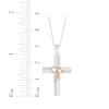 Thumbnail Image 2 of Diamond Cross Necklace 1/6 ct tw 10K Two-Tone Gold 18&quot;