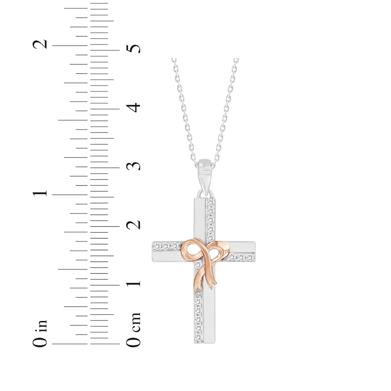 Main Image 2 of Diamond Cross Necklace 1/6 ct tw 10K Two-Tone Gold 18&quot;