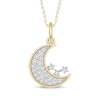 Thumbnail Image 1 of Diamond Crescent Moon Necklace 1/6 ct tw 10K Yellow Gold 18&quot;