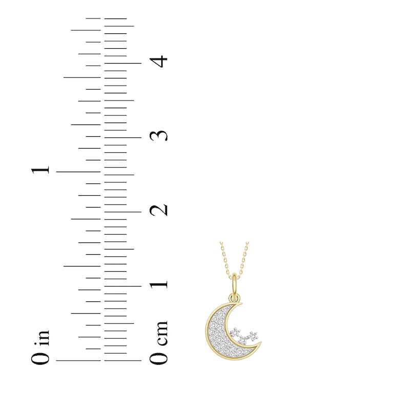 Main Image 3 of Diamond Crescent Moon Necklace 1/6 ct tw 10K Yellow Gold 18&quot;