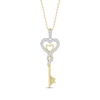 Thumbnail Image 1 of Diamond Twisted Heart Key Necklace 1/5 ct tw 10K Yellow Gold 18&quot;