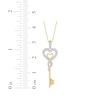 Thumbnail Image 2 of Diamond Twisted Heart Key Necklace 1/5 ct tw 10K Yellow Gold 18&quot;