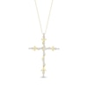 Thumbnail Image 1 of Diamond Vine & Leaf Cross Necklace 1/4 ct tw 10K Yellow Gold 18&quot;