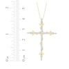 Thumbnail Image 2 of Diamond Vine & Leaf Cross Necklace 1/4 ct tw 10K Yellow Gold 18&quot;