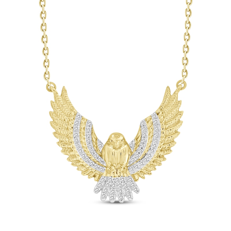 Main Image 1 of Diamond Eagle Necklace 1/6 ct tw 10K Yellow Gold 18&quot;