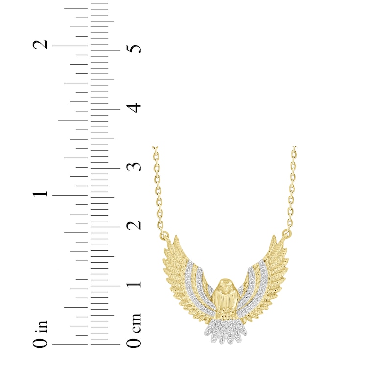 Main Image 2 of Diamond Eagle Necklace 1/6 ct tw 10K Yellow Gold 18&quot;