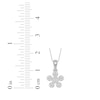 Thumbnail Image 3 of Baguette & Round-Cut Diamond Flower Necklace 1/5 ct tw 10K White Gold 18&quot;