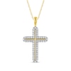 Thumbnail Image 1 of Diamond Cross Necklace 1/2 ct tw 10K Yellow Gold 18&quot;