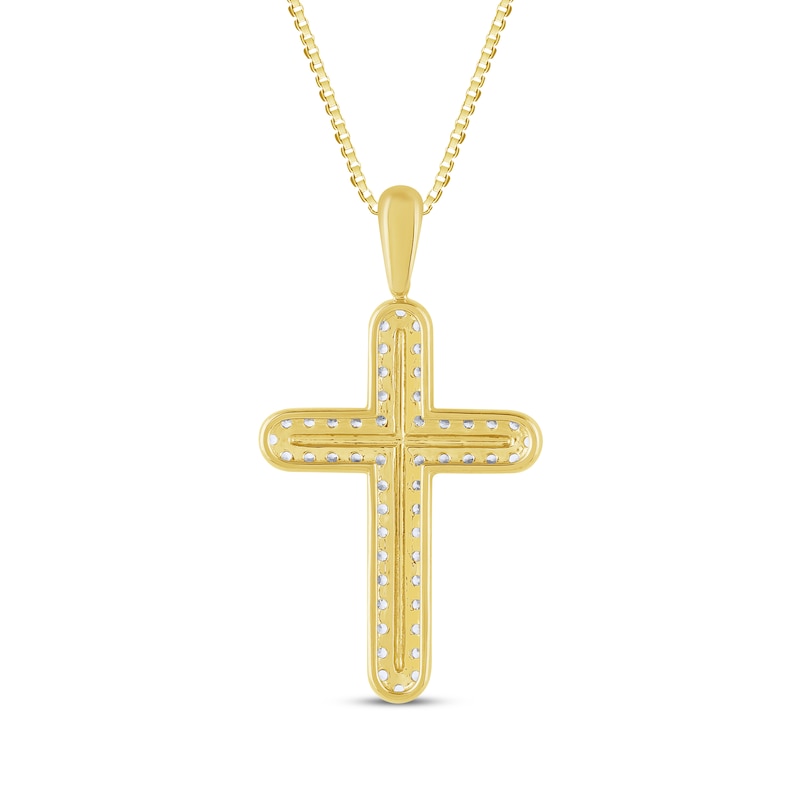 Main Image 3 of Diamond Cross Necklace 1/2 ct tw 10K Yellow Gold 18&quot;