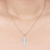 Thumbnail Image 4 of Diamond Cross Necklace 1/2 ct tw 10K Yellow Gold 18&quot;