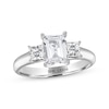Thumbnail Image 0 of THE LEO Diamond Emerald-Cut & Princess-Cut Three-Stone Engagement Ring 1-1/2 ct tw 14K White Gold
