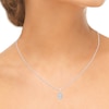 Thumbnail Image 4 of Baguette & Round-Cut Multi-Diamond Oval-Shaped Necklace 1/2 ct tw 10K White Gold 18"