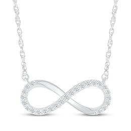 Diamond Horizontal Infinity Necklace 1/5 ct tw 10K White Gold 18&quot;