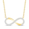 Thumbnail Image 1 of Diamond Horizontal Infinity Necklace 1/5 ct tw 10K Yellow Gold 18&quot;