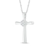 Thumbnail Image 2 of Multi-Diamond Center Cross Necklace 1/10 ct tw 10K White Gold 18&quot;