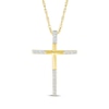 Thumbnail Image 1 of Diamond-Tipped Cross Necklace 1/8 ct tw 10K Yellow Gold 18&quot;