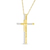 Thumbnail Image 2 of Diamond-Tipped Cross Necklace 1/8 ct tw 10K Yellow Gold 18&quot;