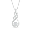 Thumbnail Image 1 of Multi-Diamond Twist Necklace 1/4 ct tw 10K White Gold 18&quot;