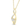 Thumbnail Image 2 of Multi-Diamond Twist Infinity Necklace 1/4 ct tw 10K Yellow Gold 18&quot;