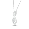 Thumbnail Image 2 of Multi-Diamond Infinity Cluster Necklace 1/10 ct tw 10K White Gold 18&quot;