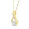 Thumbnail Image 2 of Diamond Infinity Twist Necklace 1/4 ct tw 10K Yellow Gold 18&quot;