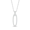 Thumbnail Image 0 of Diamond Oval Doorknocker Necklace 1/5 ct tw 10K White Gold 18"