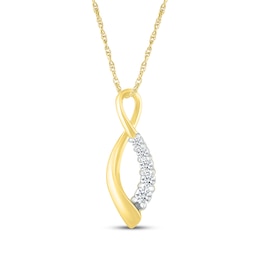 Diamond Infinity Necklace 1/6 ct tw 10K Yellow Gold 18&quot;