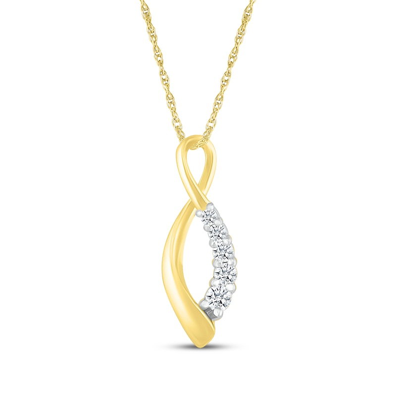 Main Image 1 of Diamond Infinity Necklace 1/6 ct tw 10K Yellow Gold 18&quot;