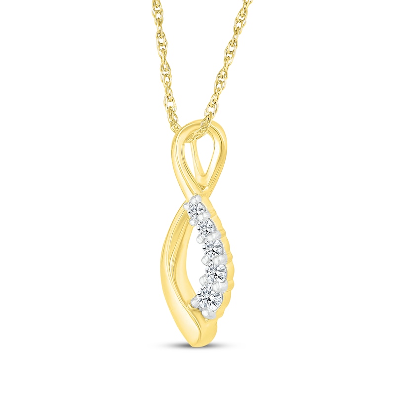 Main Image 2 of Diamond Infinity Necklace 1/6 ct tw 10K Yellow Gold 18&quot;