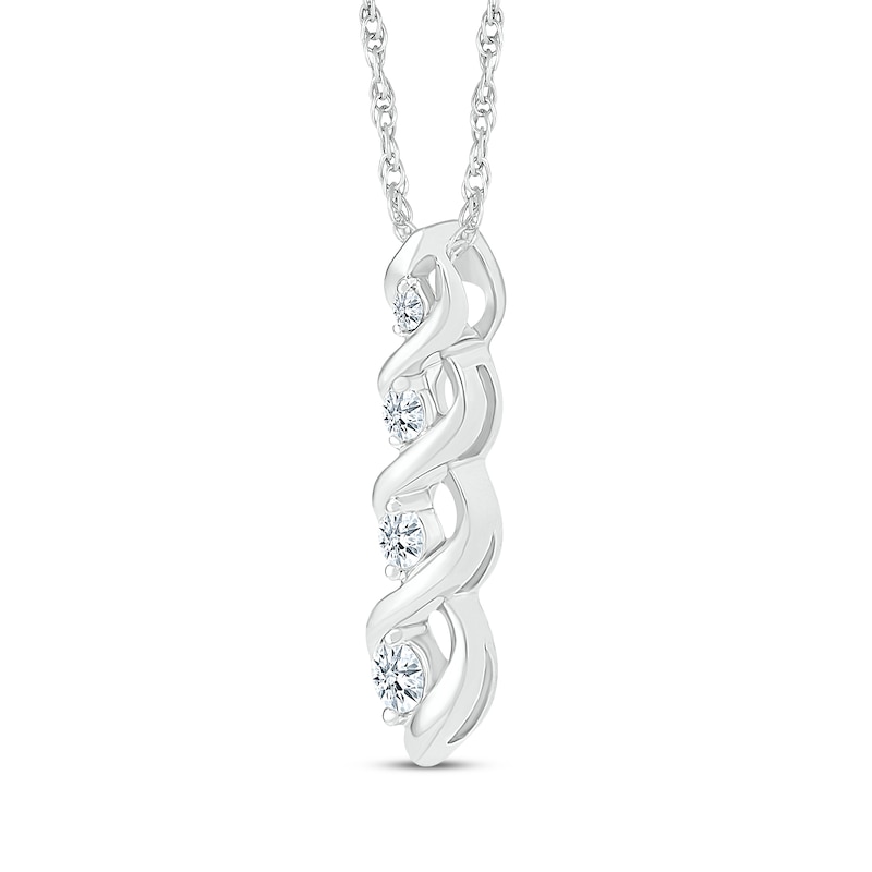 Main Image 2 of Diamond Graduated Twist Necklace 1/6 ct tw Sterling Silver 18&quot;