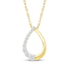 Thumbnail Image 1 of Diamond Open Teardrop Necklace 1/5 ct tw 10K Yellow Gold 18&quot;